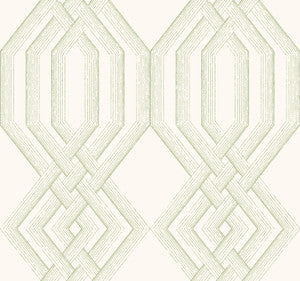 Etched Lattice Green Wallpaper by York Wallcoverings