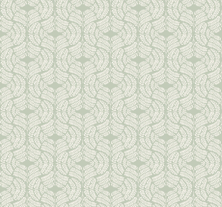Fern Tile Green Wallpaper by York Wallcoverings Handpainted Traditionals Covers about 60.8 square feet 27-in by 27-ft long roll Prepasted 25.25 - Fabric Carolina -