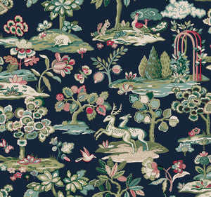 Kingswood Navy & Red Wallpaper by York Wallcoverings