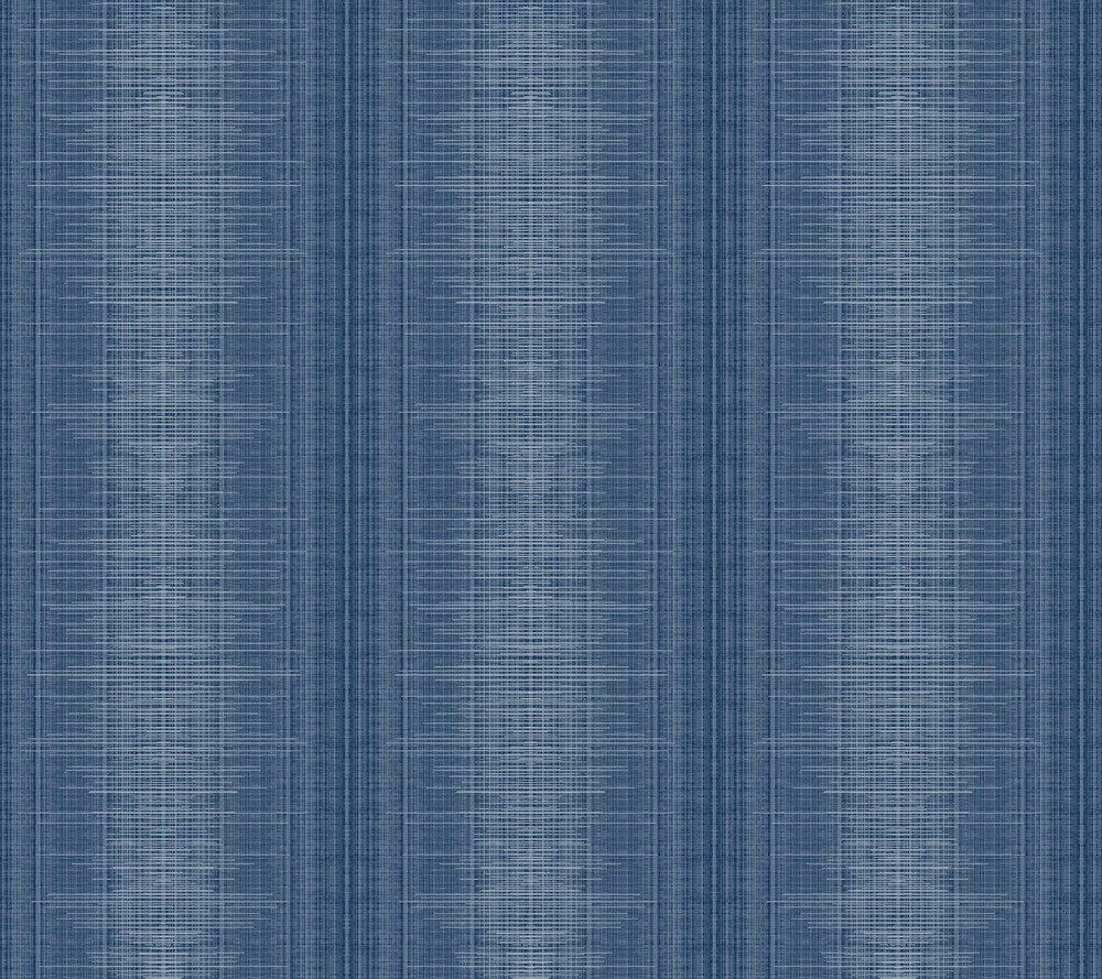 Silk Weave Stripe Navy Wallpaper by Inspired by Color Blues II Covers about 60.8 square feet 27-in by 27-ft long roll Unpasted 24 - Fabric Carolina -