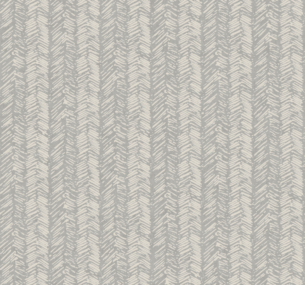 Fractured Herringbone Grey Wallpaper by York Wallcoverings Handpainted Traditionals Covers about 60.8 square feet 27-in by 27-ft long roll Prepasted 25.25 - Fabric Carolina -