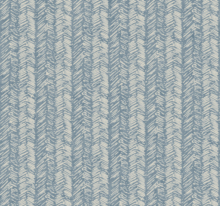 Fractured Herringbone Blue Wallpaper by York Wallcoverings Handpainted Traditionals Covers about 60.8 square feet 27-in by 27-ft long roll Prepasted 25.25 - Fabric Carolina -