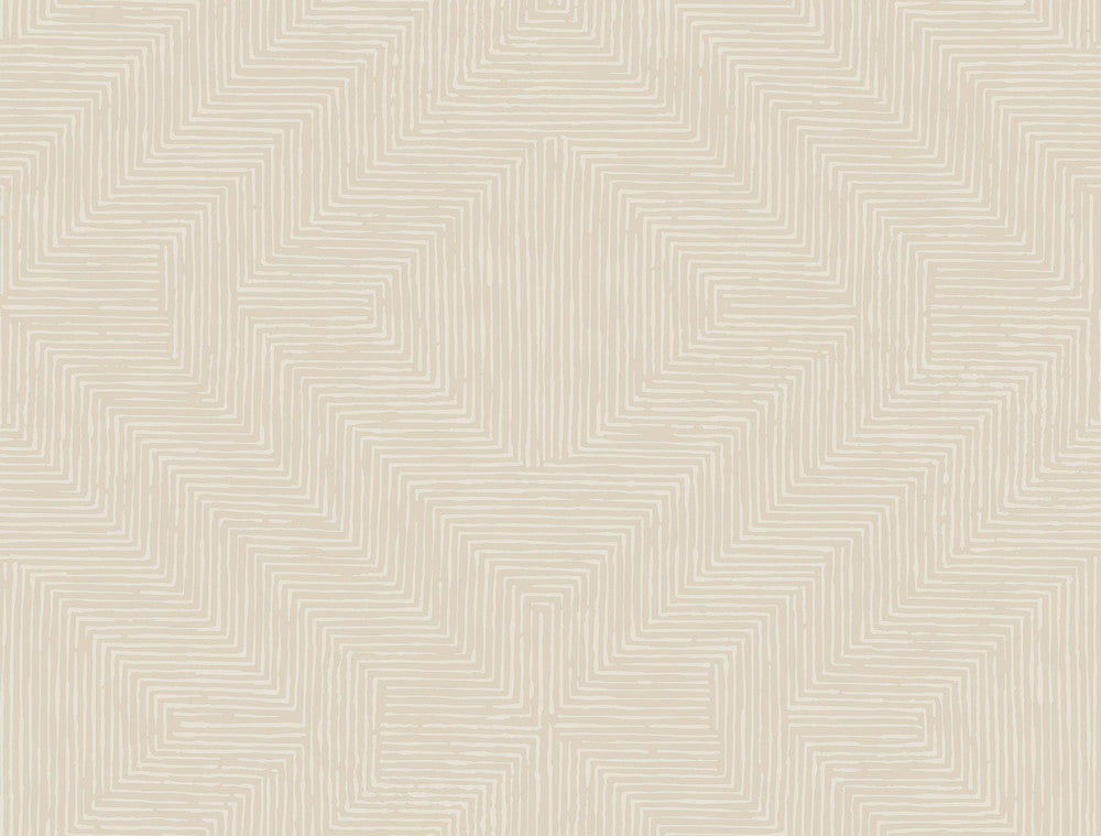 Diamond Channel Beige Wallpaper by York Wallcoverings Handpainted Traditionals Covers about 60.8 square feet 27-in by 27-ft long roll Prepasted 20.5 - Fabric Carolina -