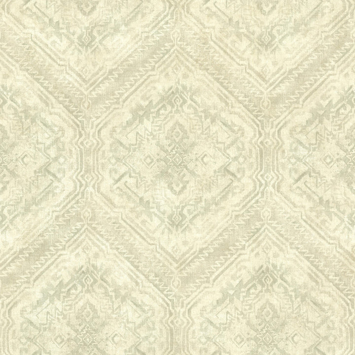 Hocking Hills Green Navajo Medallion Wallpaper by Chesapeake Echo Lake Lodge Covers about 56.4 square feet 20.5-in by 33-ft long roll Prepasted 20.5 - Fabric Carolina -
