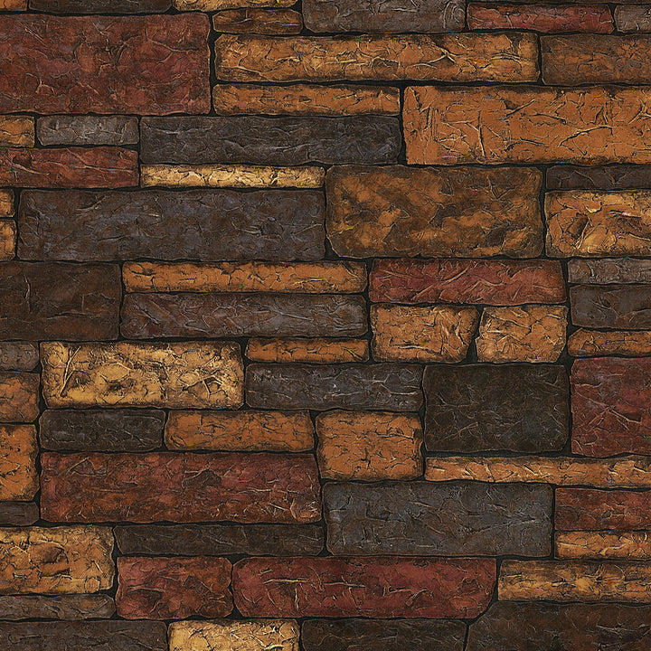 Clayton Charcoal Stone Texture Wallpaper by Chesapeake Echo Lake Lodge Covers about 57.8 square feet 21-in by 33-ft long roll Unpasted 21 - Fabric Carolina -