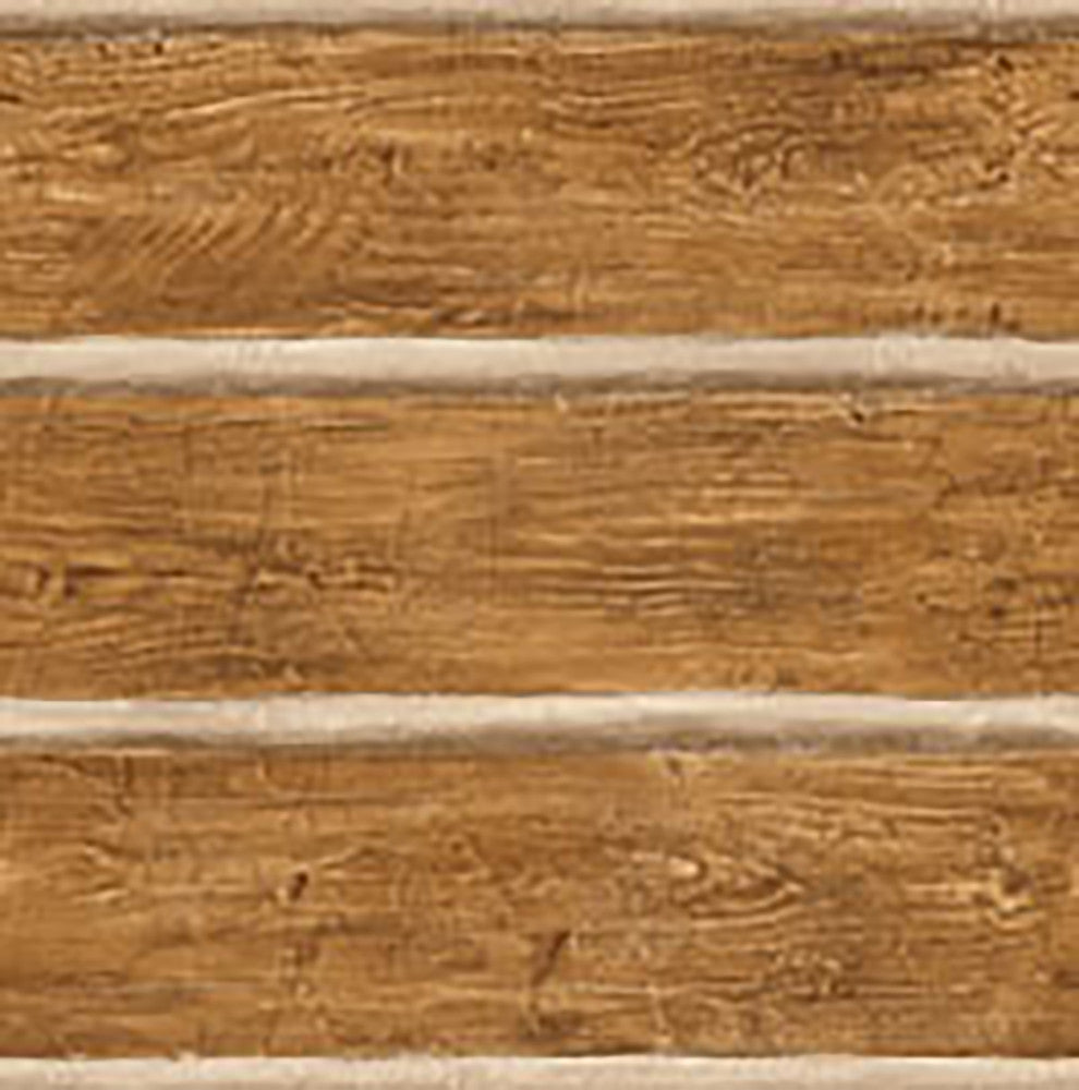 Chinking Chestnut Wood Panel Wallpaper by Chesapeake Echo Lake Lodge Covers about 56.4 square feet 20.5-in by 33-ft long roll Prepasted 20.5 - Fabric Carolina -