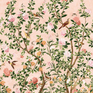 Jardin Bloom Mural 3 Panel Set Pink TM13667 by Thibaut Wallpaper