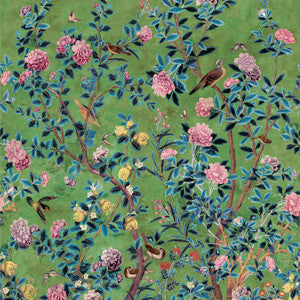 Jardin Bloom Mural 3 Panel Set Green TM13669 by Thibaut Wallpaper