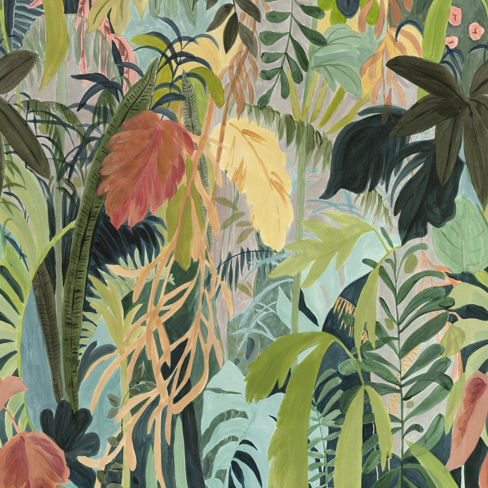 Thibaut Wallpaper Rainforest Mural Tropical TM15853  Wallpaper Non Woven 3 Panel Mural Set  U.S.A </p><p>Repeat: H: , V: 108 in  (274.32 cm) - My Fabric Connection -