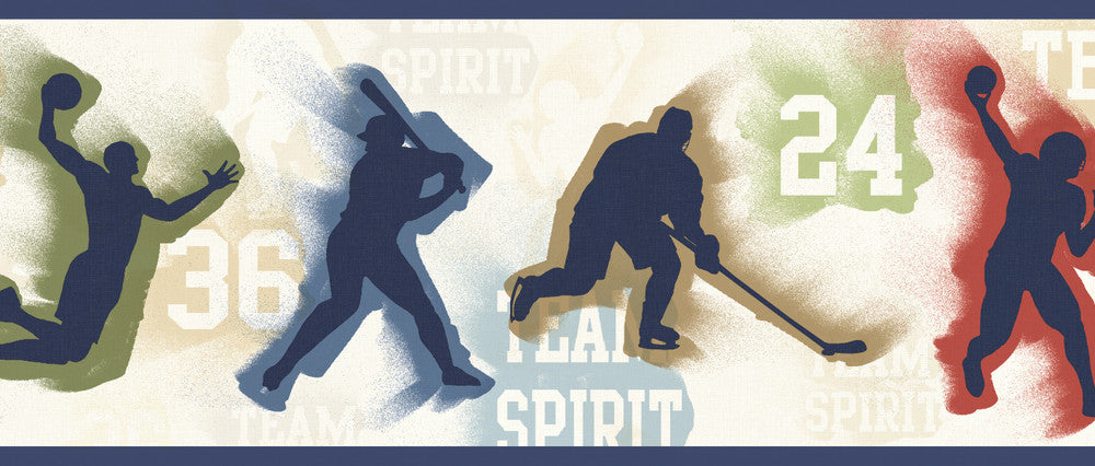 Glavine Cream Sports Figures Toss Wallpaper by Chesapeake Totally For Kids Covers about 10 square feet 8-in by 15-ft long roll Prepasted 0 - Fabric Carolina -