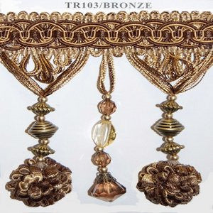 Tr103 Bronze 8-12 by Norbar Fabric 4 3/4" BEAD WITH TASSEL - Fabric Carolina -