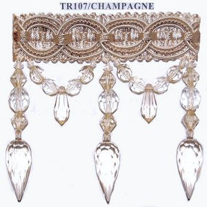 Tr107 Champagne 3-2 by Norbar Fabric 4" GIMP WITH BEAD - Fabric Carolina -