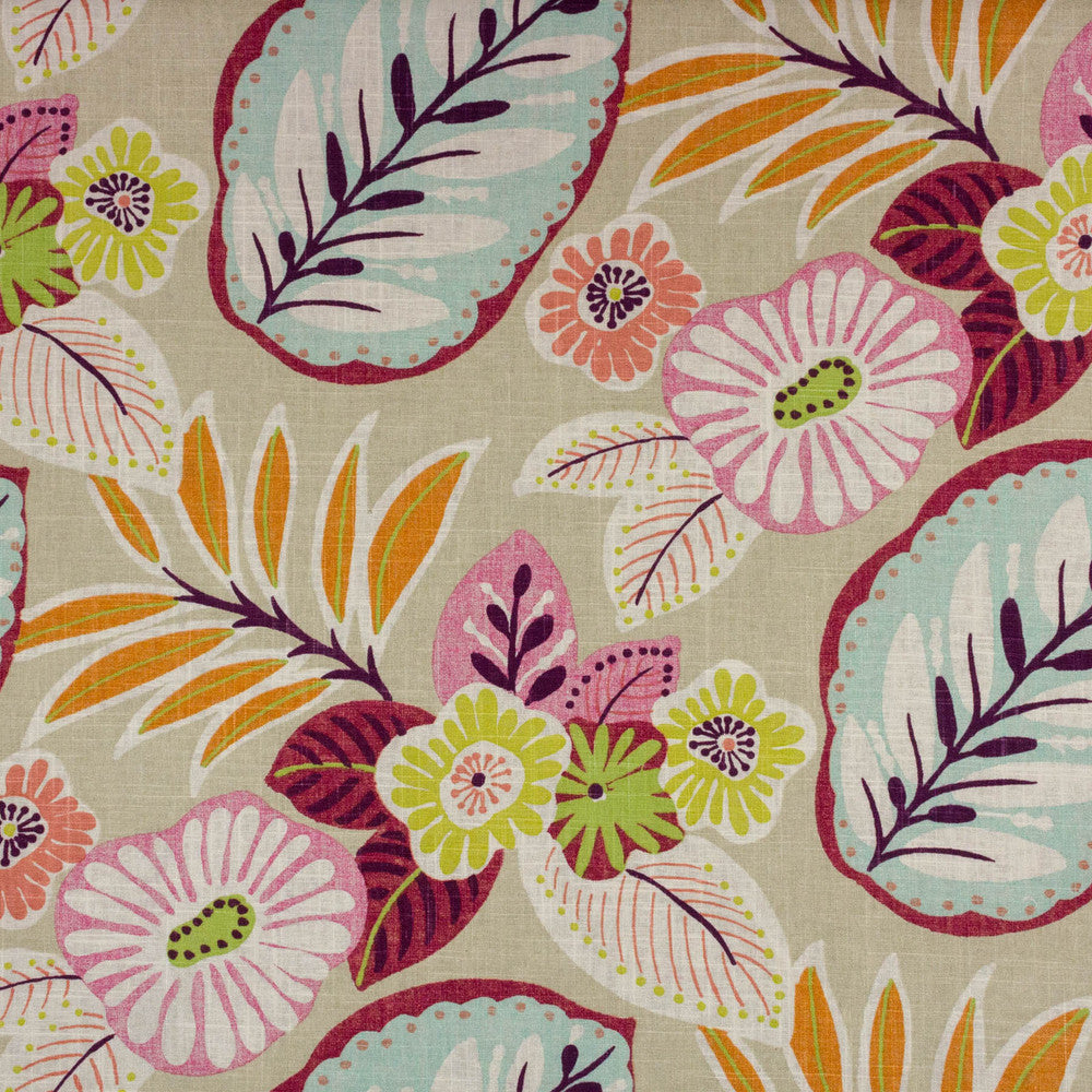 Tracey Flora by Richloom Fabric See sample 55% LINEN, 45% RAYON USA or Imported </p><p>Repeat: 56" - Fabric Carolina -