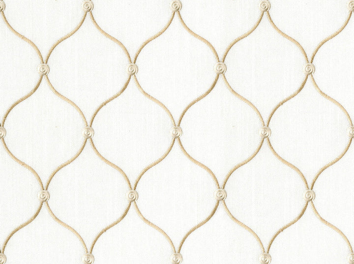 Tramore Antique White 101 by Covington Designer Fabric our website for purchase 100% Polyester India 50000+ Horizontal: 3.5" and Vertical: 5.13" 56" - Swanky Fabrics -