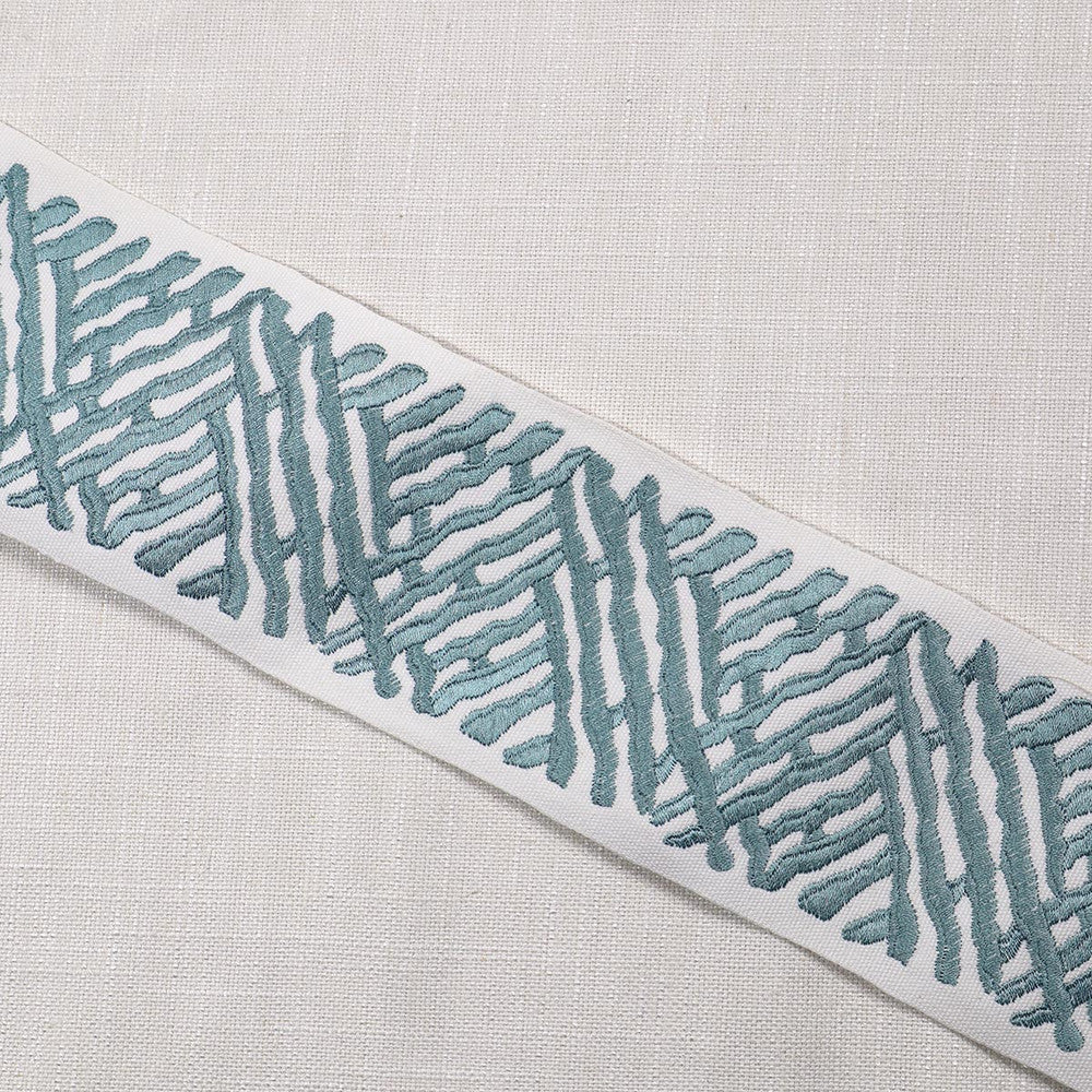 Trelli Emb Tape Jade by Magnolia Trim - 100% Cotton, Emb Vis India Horizontal: and Vertical: 4 - Fabric Carolina -