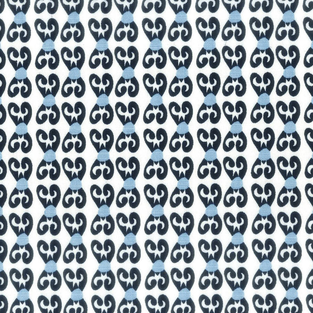 Trinket 3 Navy by Aoc Designer Fabric LA BELLA VITA 50%COT 50%LIN USA Horizontal: 1.500 and Vertical: 2.000 54 in - Swanky Fabrics -