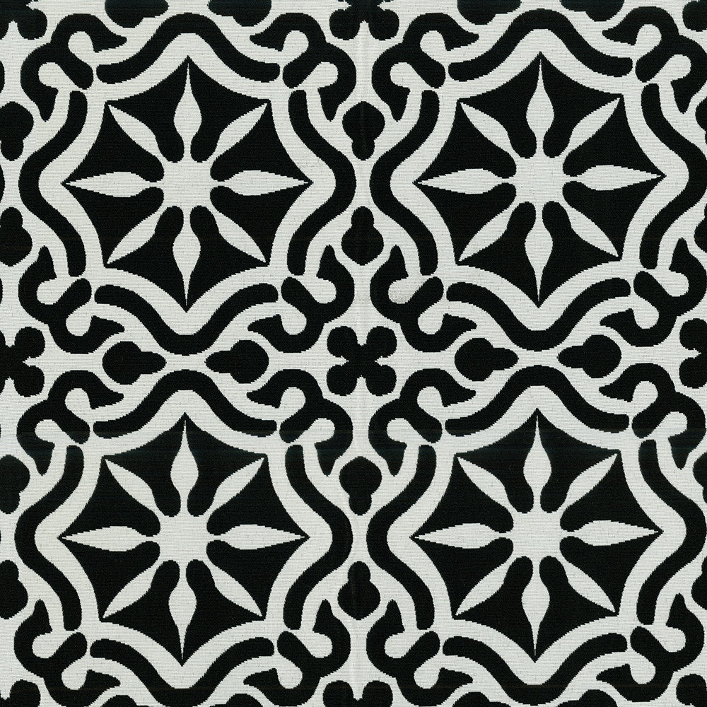 Tilework 909 Midnight by SolarShade Designer Fabric 100% Solution Dyed Polyester CN 20,000 Double Rubs (Wyzenbeek) </p><p>Repeat: Horizontal: 7.25 in. (18.4 cm) up the roll and Vertical: 7.37 in. (18.7 cm) across the roll 54 in. (137 cm) - Swanky Fabrics -