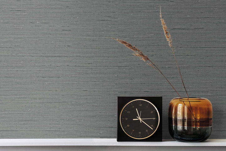 Seahaven Rushcloth Slate TS80728 by Seabrook Designs Designer Wallpaper