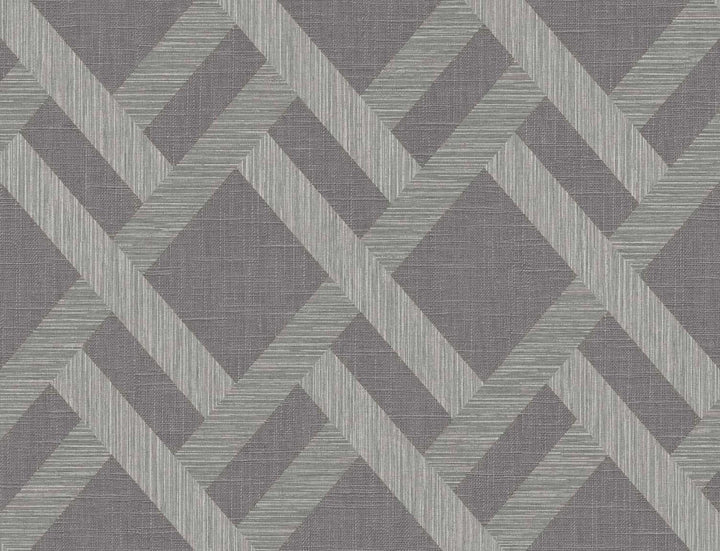 Linen Trellis Ash by Seabrook Wallpaper Even More Textures United States 60.53 20.87" 27" - Fabric Carolina -