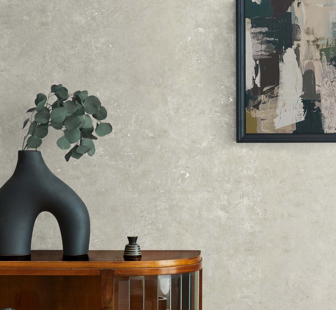 Cement Faux Oyster & Metallic Champagne TS81215 by Seabrook Designs Designer Wallpaper