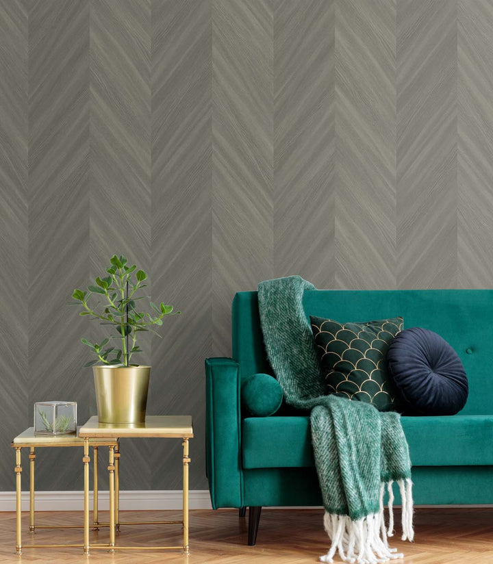 Chevron Wood Veneer TS82107 by Seabrook Designs Designer Wallpaper