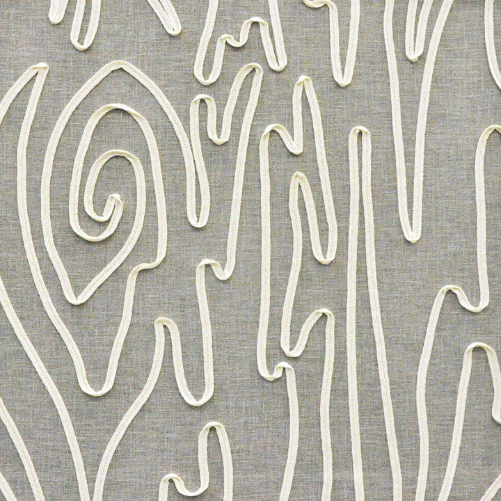 Tether # 412 Pewter by Maxwell Designer Fabric Color Theory-Vol.Vi Flagstone BASE: 52% RECYCLED POLYESTER/48% POLYESTER EMB: 100% COTTON INDIA V-18.5"H-25.25" 55.5" - Swanky Fabrics -