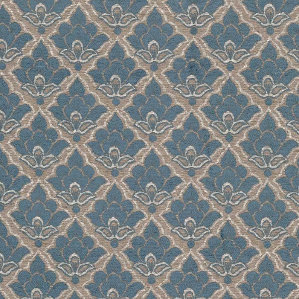 Turret 5 Pacific by Stout Fabric Stout Fabric Turret 5 PacificFabric Great Impressions Blue/Spa 52%Svi 32%Pol 16%Cot USA </p><p>Repeat: H: 4.875, V: 0 57.5 in - Fabric Carolina -
