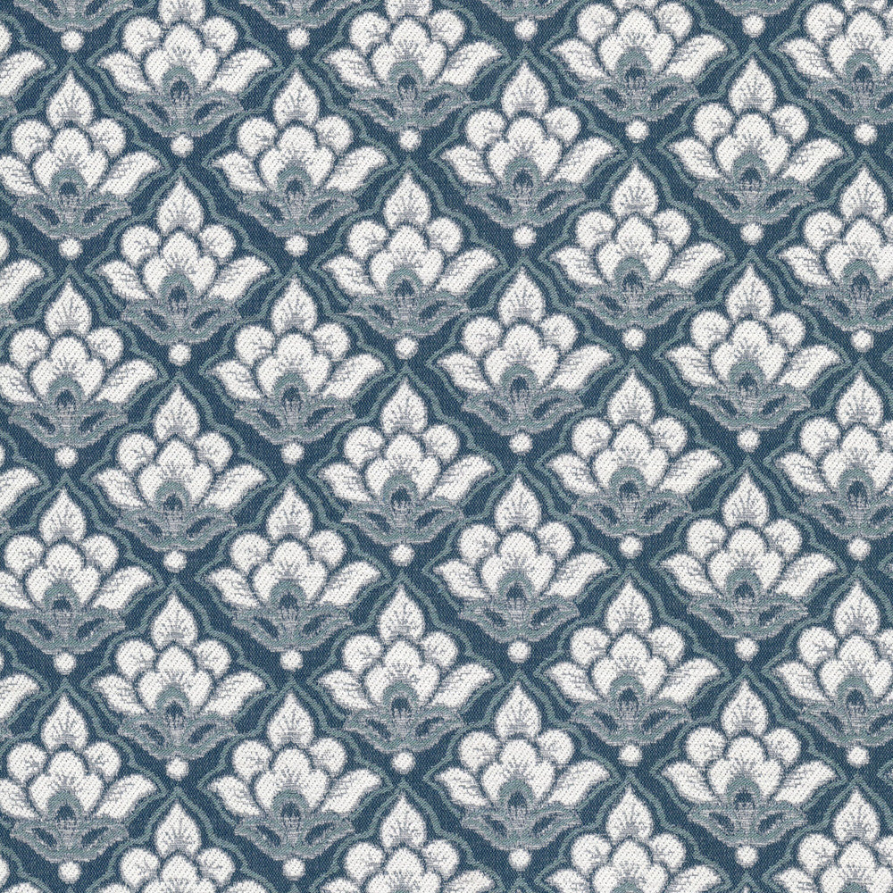 Turret 6 Baltic by Stout Fabric Stout Fabric Turret 6 BalticFabric Great Impressions Blue/Spa 52%Svi 32%Pol 16%Cot USA </p><p>Repeat: H: 4.875, V: 5.25 57.5 in - Fabric Carolina -
