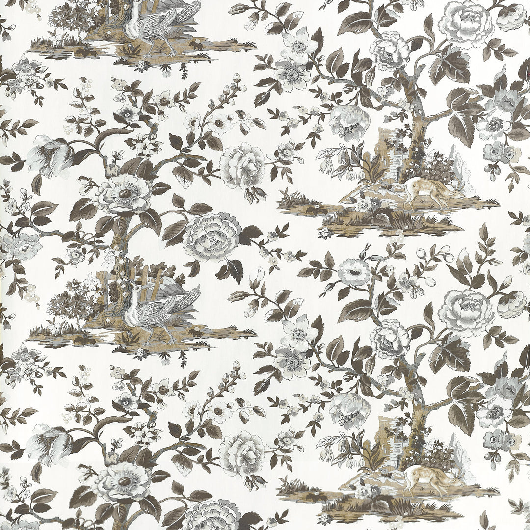 FOREST LODGE - Brown and White By Thibaut Wallpaper