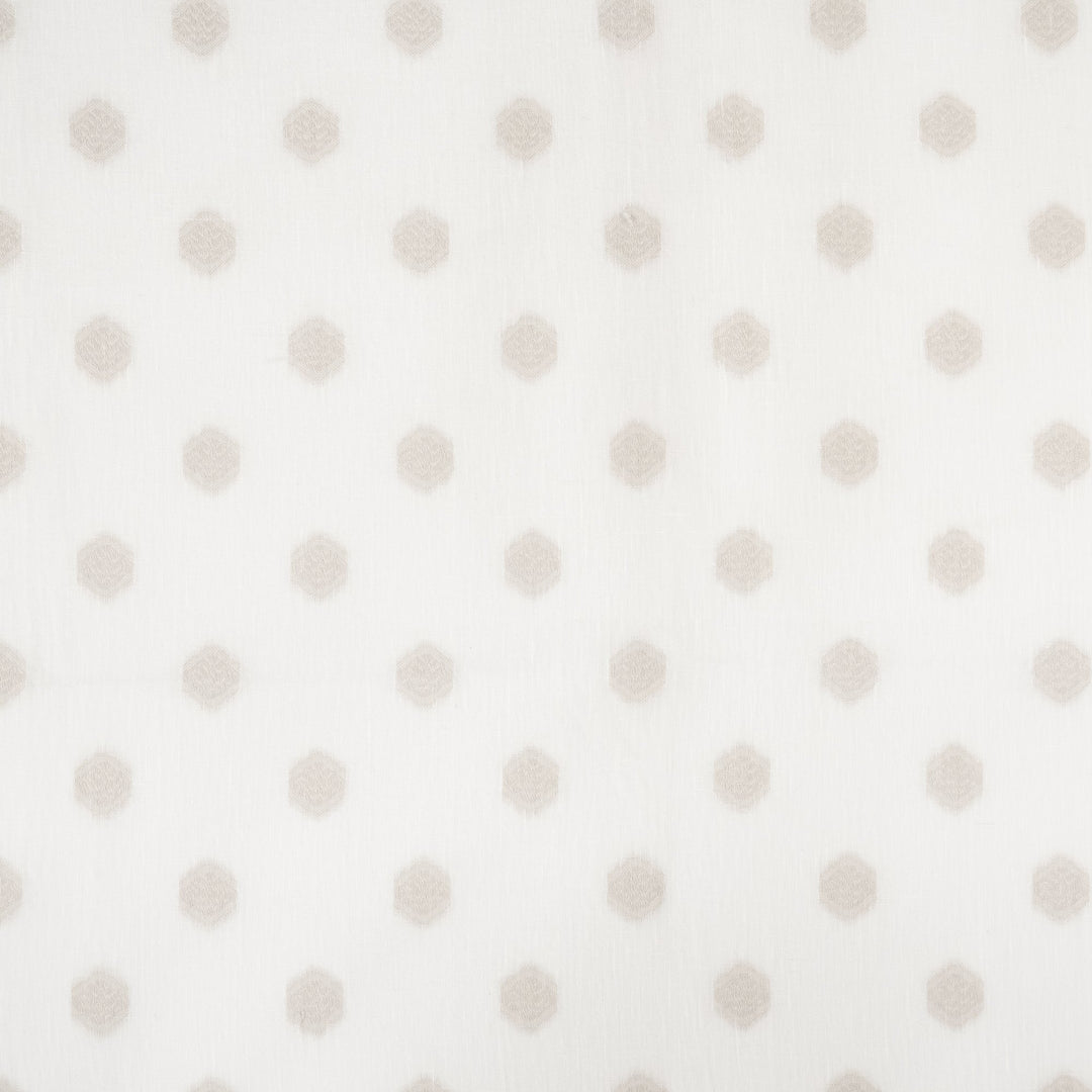 Tybee # 326 Oyster by Maxwell Designer Fabric Sheer Escape 100% POLYESTER TURKEY V-2.9" H-2.6" 118" - Swanky Fabrics -