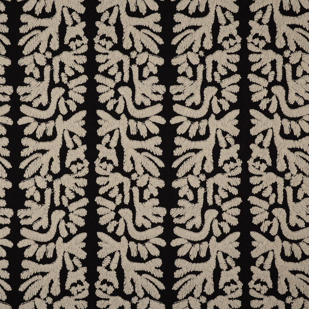 Tilly # 453 Ink by Maxwell Designer Fabric Color Theory-Vol. X Driftwood BASE:52% POLYESTER 48% COTTON EMB:100% COTTON INDIA V-6.3" H-7.9" BASE:53" EMB:52" - Swanky Fabrics -