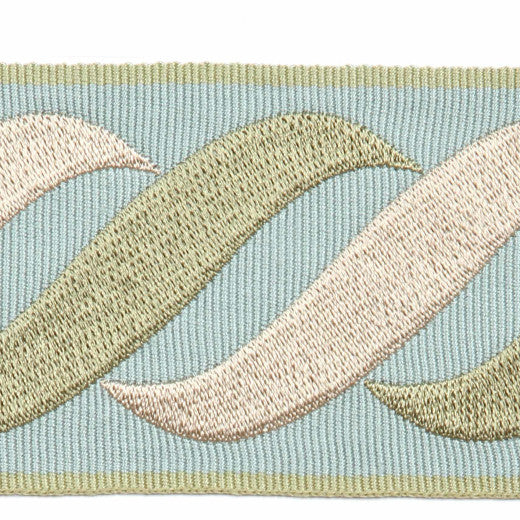 Tromello - Aqua by Europatex Fabric Tapes Galore 100% Polyester China See Sample Horizontal: N/A and Vertical: N/A 2.25 inches  - Fabric Carolina -