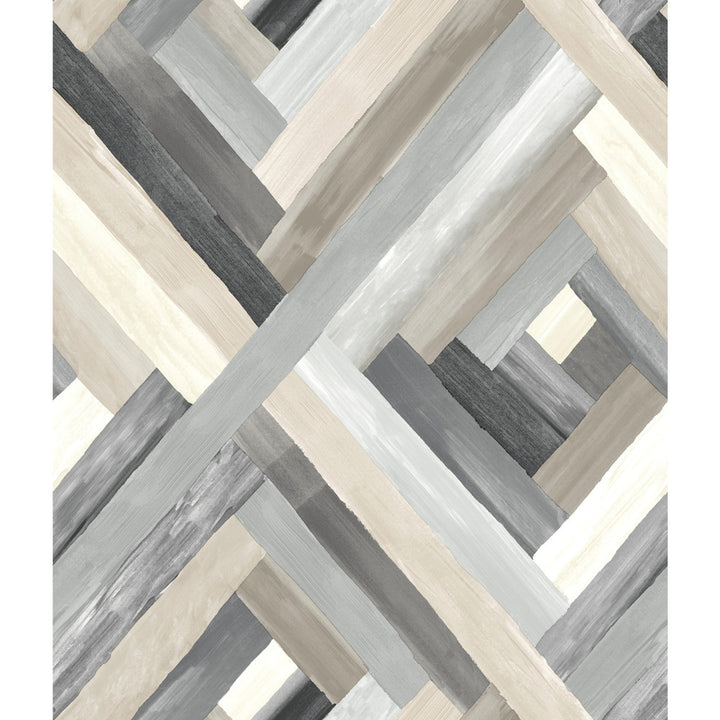 Wynwood Geometric Grey Wallpaper by York Wallcoverings Modern Art Covers about 56.4 square feet 20.5-in by 33-ft long roll Prepasted 24 - Fabric Carolina -
