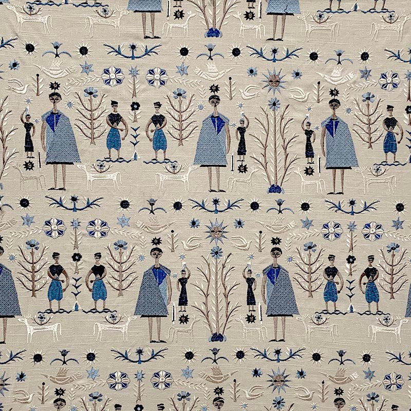 Unity Indigo by Magnolia Fabric See sample 51VISC,28POLY,21CTN-EMB100VISC INDIA 42000 </p><p>Repeat: Horizontal: 17 and Vertical: 17.625 54" - Fabric Carolina -