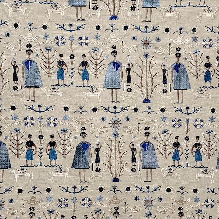 Unity Indigo by Magnolia Fabric See sample 51VISC,28POLY,21CTN-EMB100VISC INDIA 42000 </p><p>Repeat: Horizontal: 17 and Vertical: 17.625 54" - Fabric Carolina -