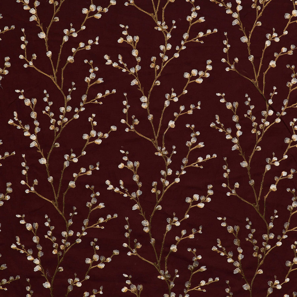 Unreal 1 Wine by Marcus William Fabric Kai/Marcus William Imelda 77% Cotton 17% Spun Viscose 6% Polyester Embroidery INDIA Horizontal: 25.5 and Vertical: 15.375 51 in - Fabric Carolina -