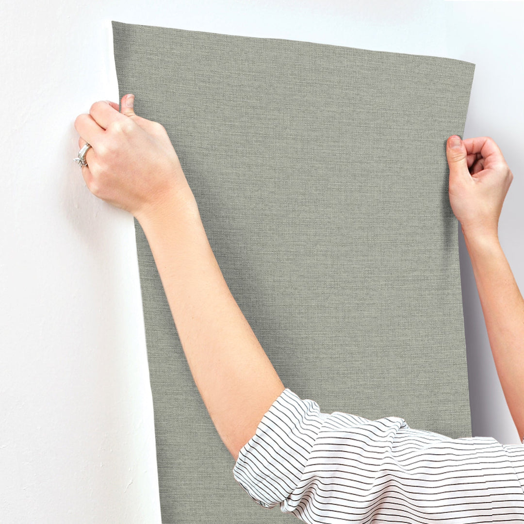 Terrene Moss Faux Linen Wallpaper by York Wallcoverings Designer