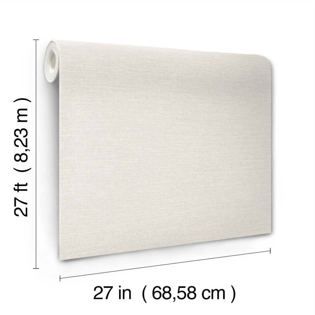 Terrene Dove Faux Linen Wallpaper by York Wallcoverings Designer