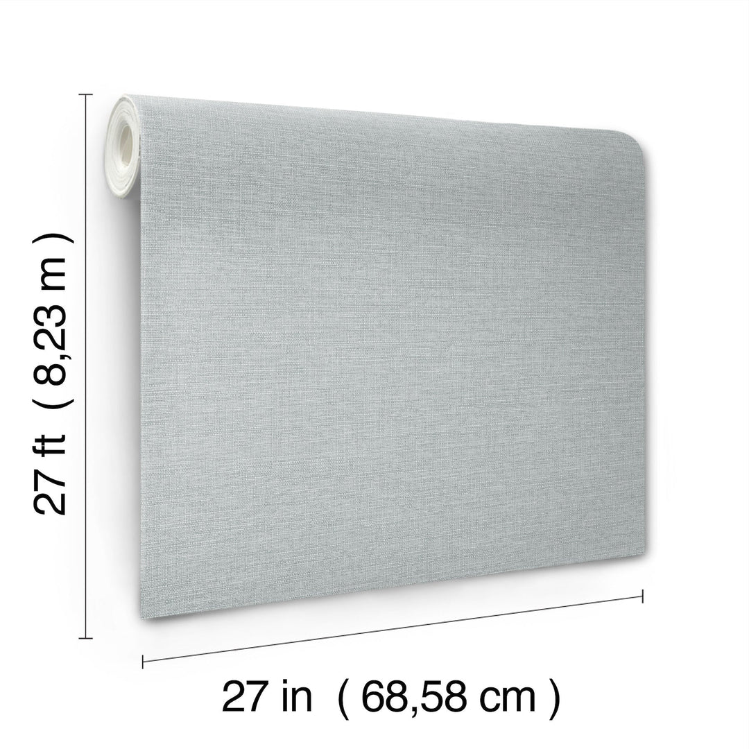 Terrene Light Blue Faux Linen Wallpaper by York Wallcoverings Designer