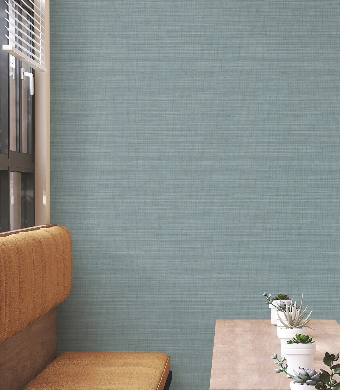 Down To Earth Aquamarine Striated Wallpaper by York Wallcoverings Designer