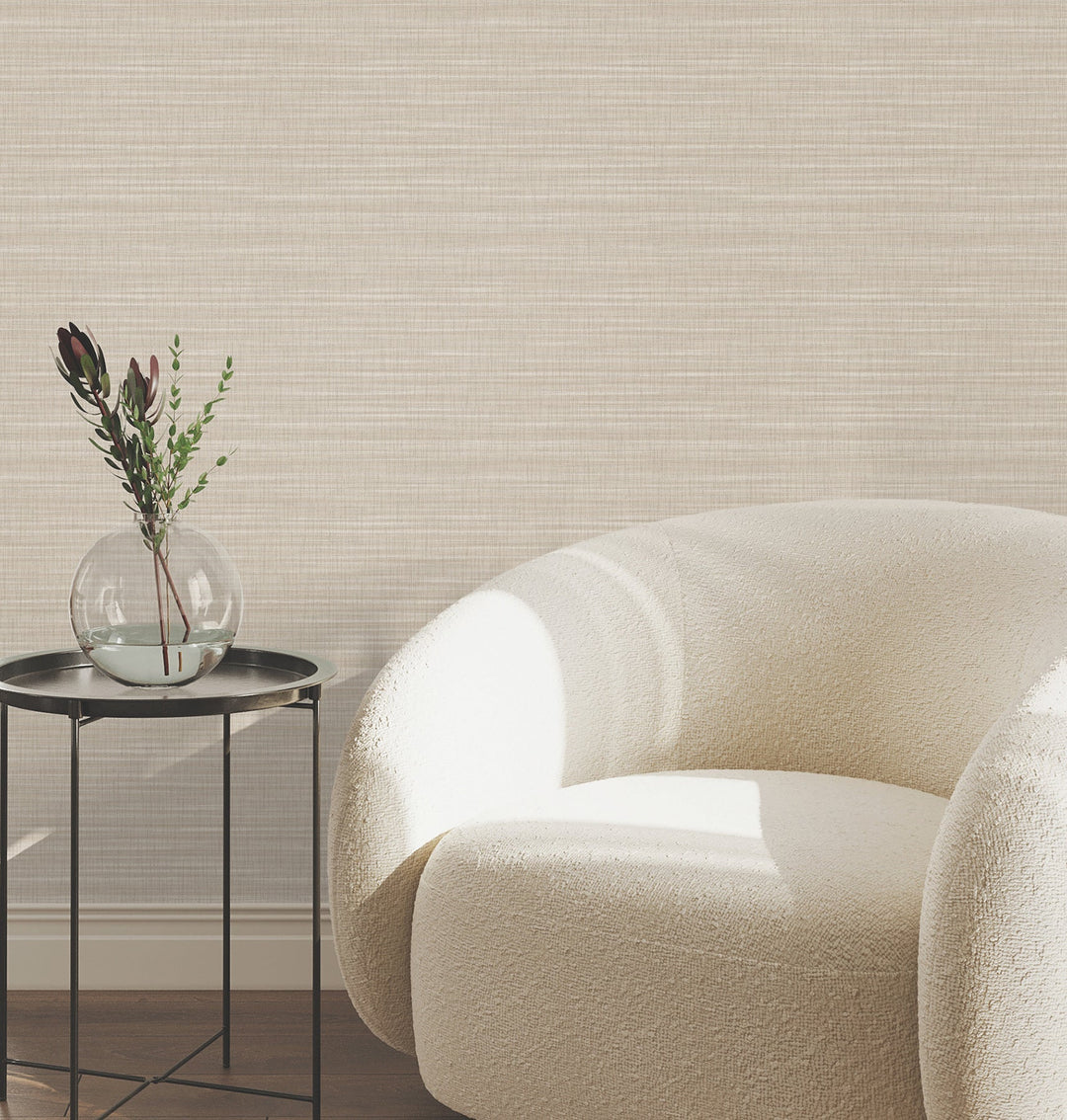 Down To Earth Beige Striated Wallpaper by York Wallcoverings Designer