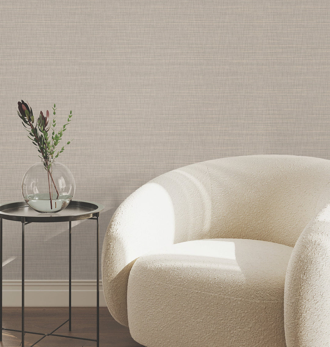 Down To Earth Taupe Striated Wallpaper by York Wallcoverings Designer