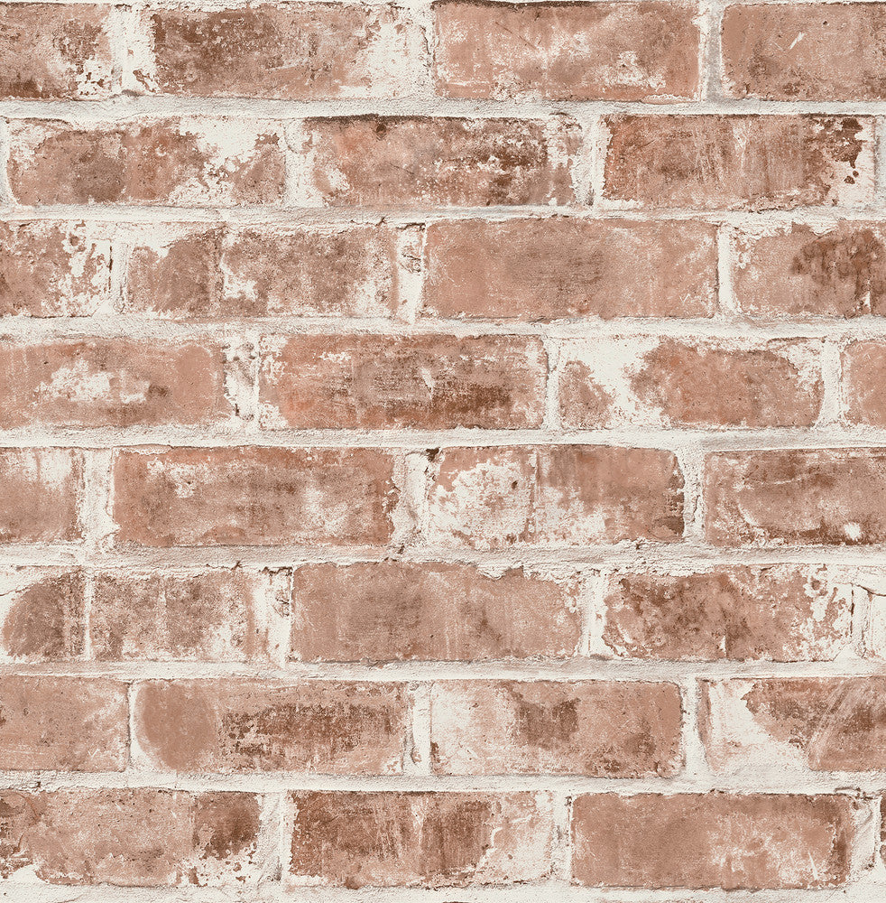 Jomax Red Warehouse Brick Wallpaper by Brewster Brewster Essentials Covers about 56.4 square feet 20.5-in by 33-ft long roll Unpasted 20.9 - Fabric Carolina -