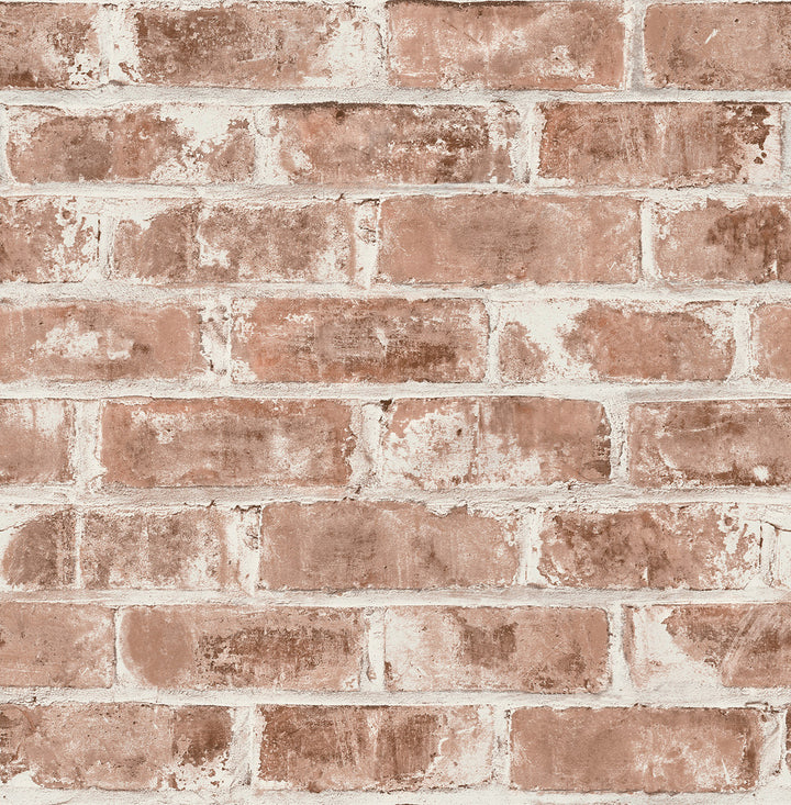 Jomax Red Warehouse Brick Wallpaper by Brewster Brewster Essentials Covers about 56.4 square feet 20.5-in by 33-ft long roll Unpasted 20.9 - Fabric Carolina -