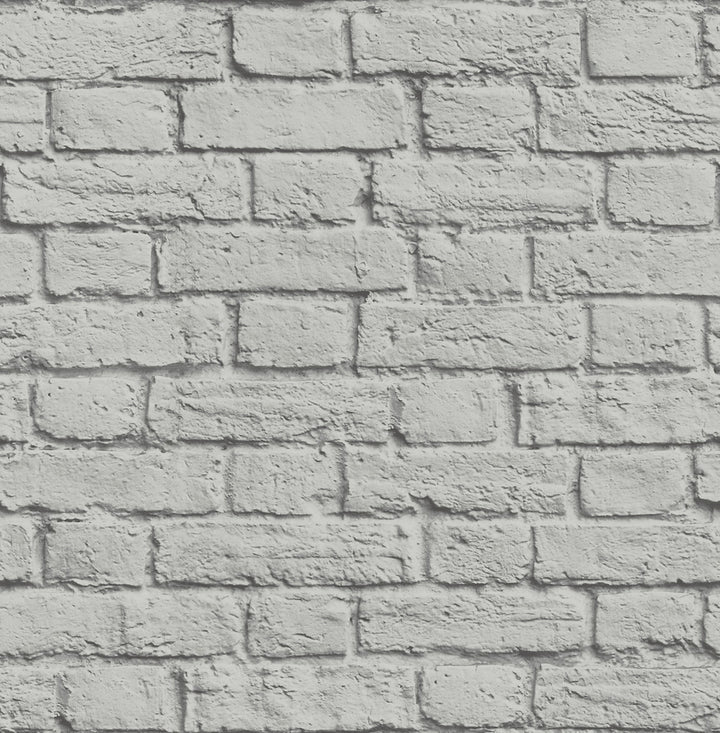 Cologne Grey Painted Brick Wallpaper by Brewster Brewster Essentials Covers about 56.4 square feet 20.5-in by 33-ft long roll Unpasted 20.9 - Fabric Carolina -