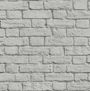 Cologne Grey Painted Brick Wallpaper by Brewster