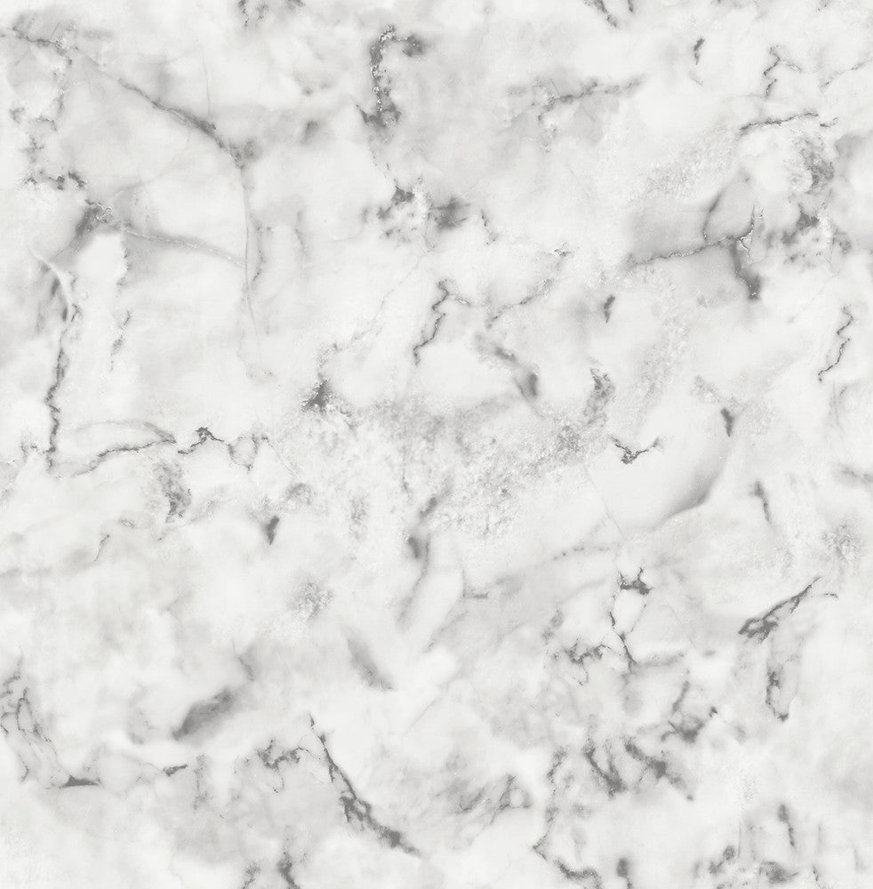 Notting Hill Light Grey Marble Wallpaper by Brewster Brewster Essentials Covers about 56.4 square feet 20.5-in by 33-ft long roll Unpasted 20.9 - Fabric Carolina -