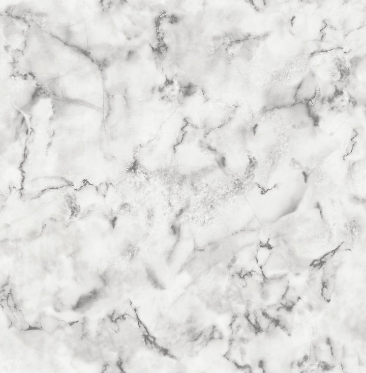 Notting Hill Light Grey Marble Wallpaper by Brewster Brewster Essentials Covers about 56.4 square feet 20.5-in by 33-ft long roll Unpasted 20.9 - Fabric Carolina -