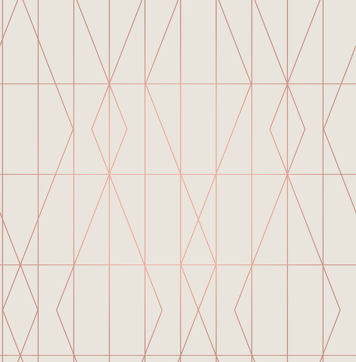 LeVeque Cream Deco Diamond Geo Wallpaper by Brewster Brewster Essentials Covers about 56.4 square feet 20.5-in by 33-ft long roll Unpasted 20.9 - Fabric Carolina -