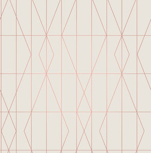 LeVeque Cream Deco Diamond Geo Wallpaper by Brewster